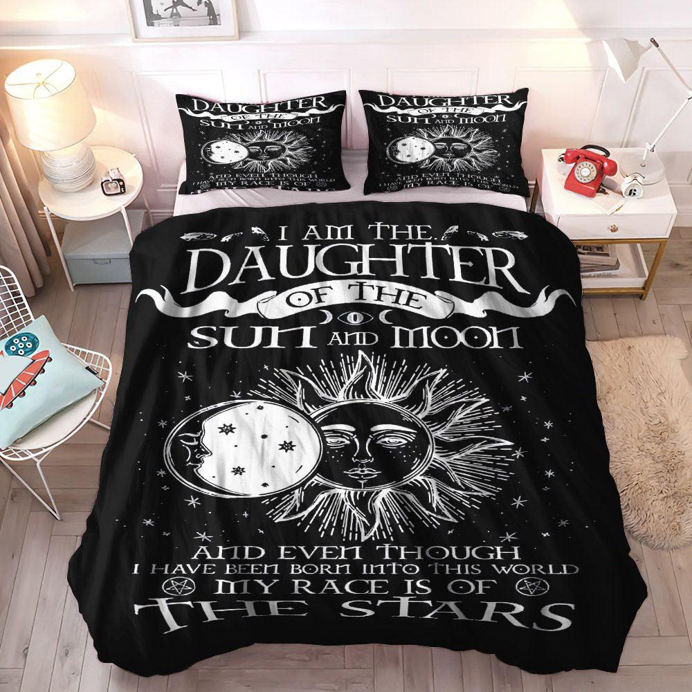 Crescent Queen Size Bedding Set, Witch King Size Bedding Set, Moon Soft Duvet Cover Set, Sun And Moon Wicca Bedding Set, Gifts for Sun