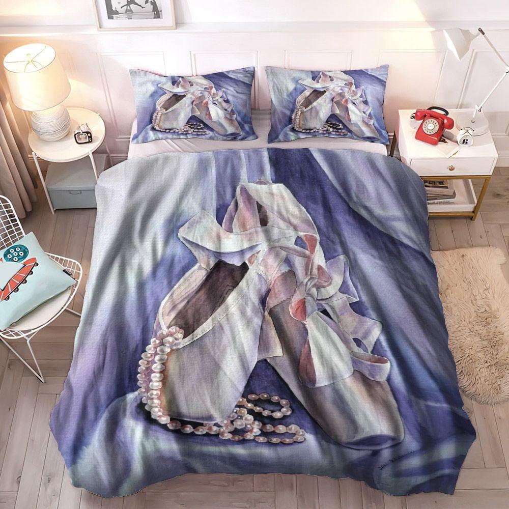 Ballet Slippers Queen Size Bedding Set, Ballet Dance Soft Duvet Cover Set, Ballet King Size Bedding Set, Ballet Bedding Set, Gifts for Ballet