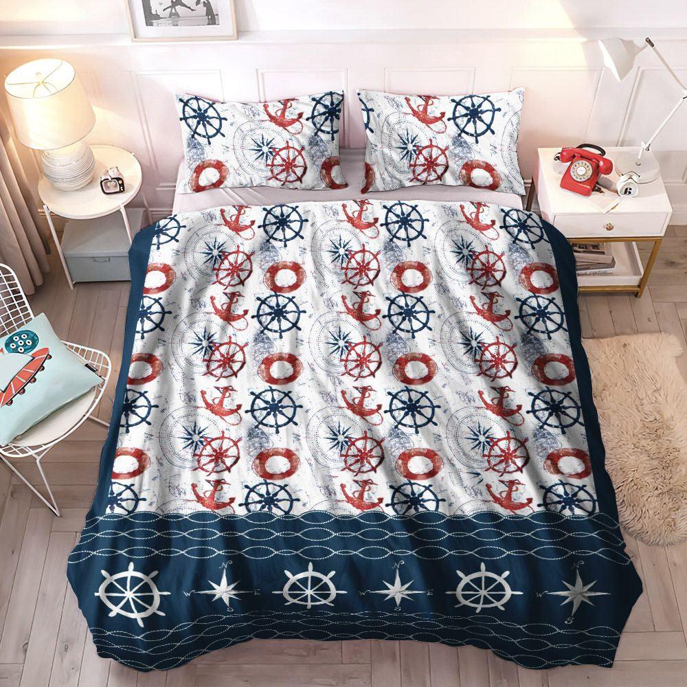 Anchor Queen Size Bedding Set, Anchor Ship Soft Duvet Cover Set, Anchor Bedding Sets, Gifts for Anchor