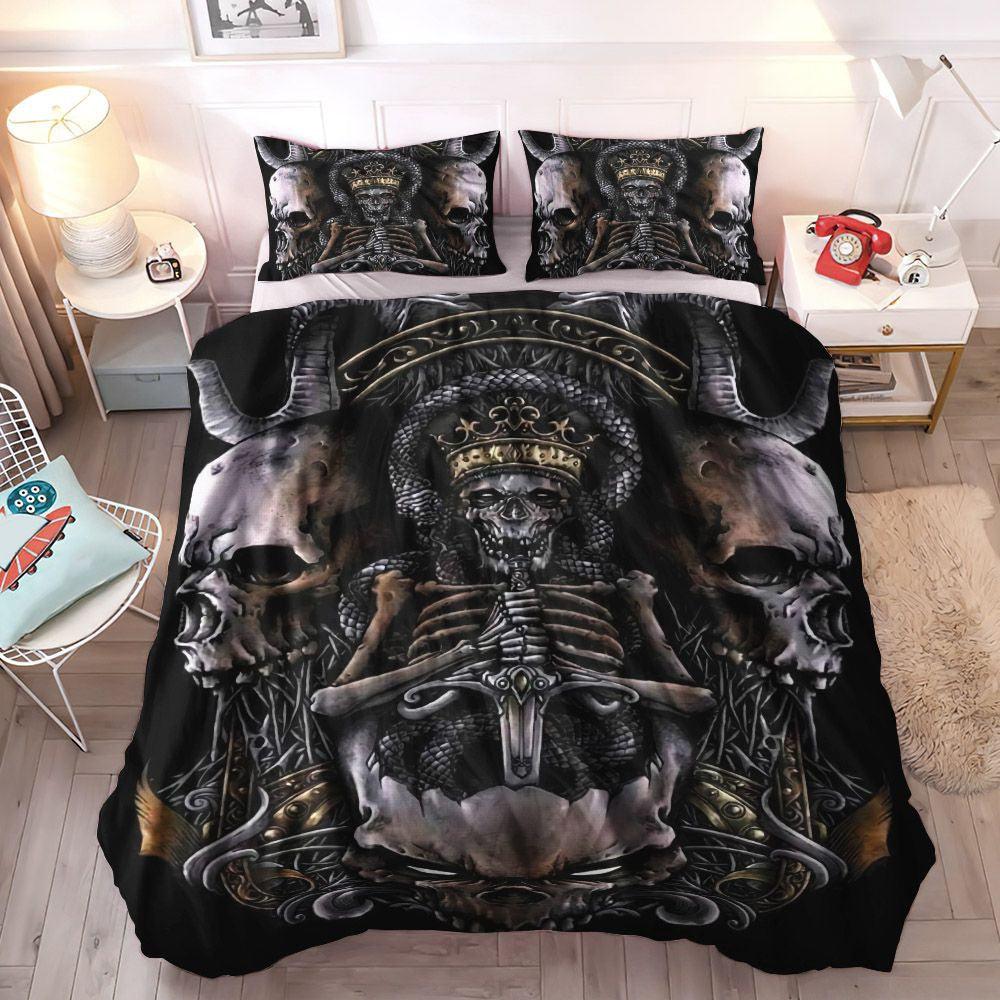 Bone Soft Duvet Cover Set, Skull King Size Bedding Set, Lord Bedding Set, King Skull Bedding Set, Gifts for King