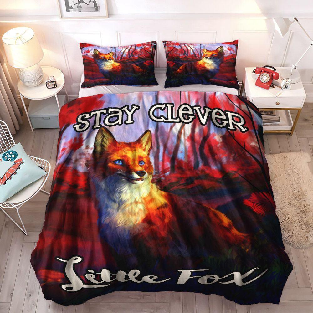 Fox Cozy Bedding Set, Fox Hunting Soft Duvet Cover Set, Fox Bedding Set, Gifts for Fox