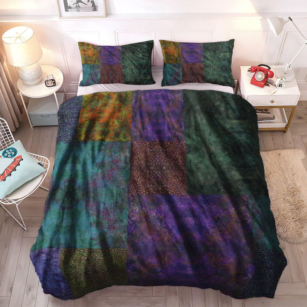 Bohemian Soft Duvet Cover Set, Tribal King Size Bedding Set, Batik Pattern Queen Size Bedding Set, Boho Batik Bedding Set, Gifts for Boho