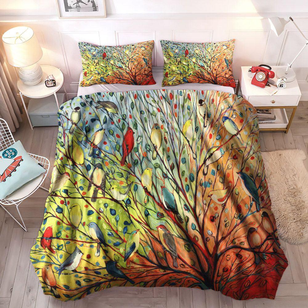 Bed Gift Bedding Set, Bird Bed Sheets Spread Comforter Duvet Cover Bedding Sets, Gifts for Bed