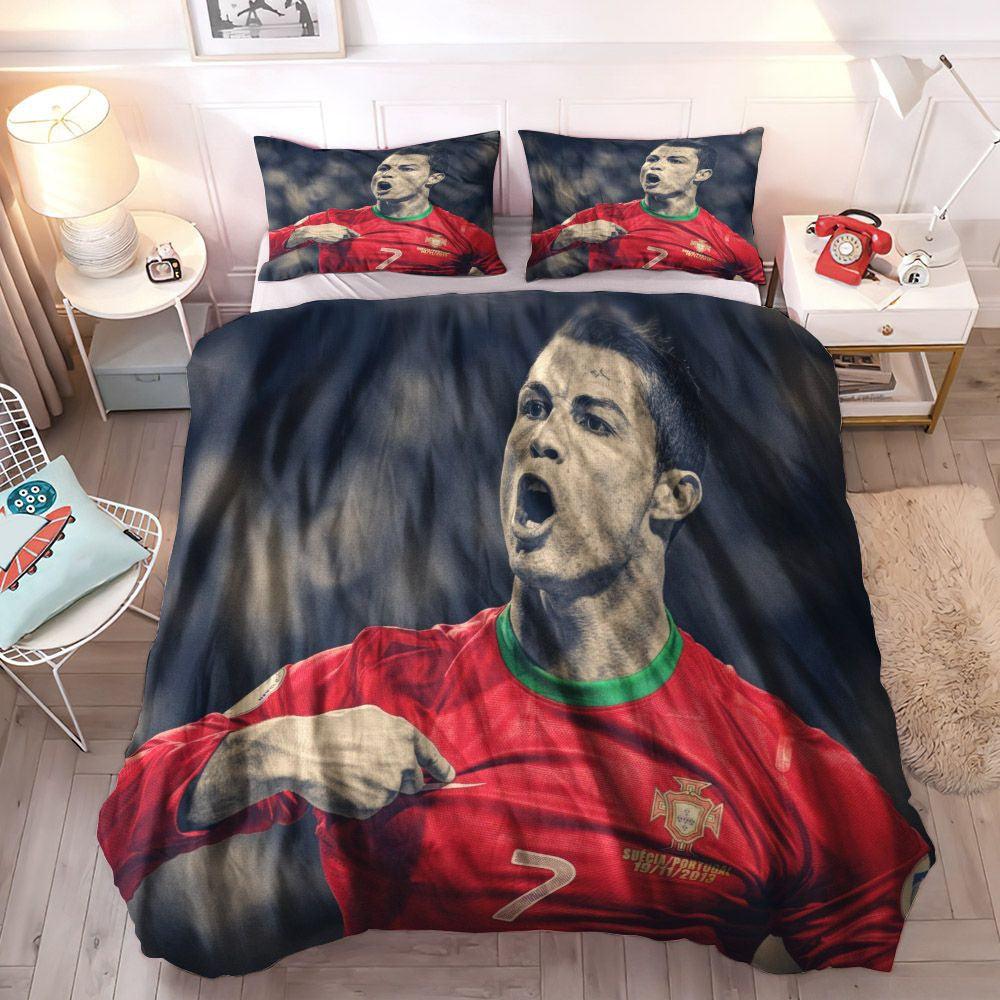 Cozy Bedding Set, Bedding Set, Soft Duvet Cover Set, King Size Bedding Set, Queen Size Bedding Set, Cristiano Ronaldo Bedding Set