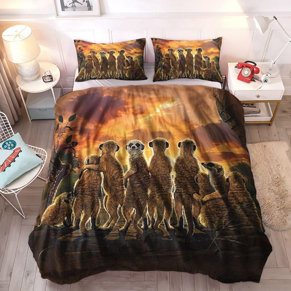 Bedding Set, King Size Bedding Set, Queen Size Bedding Set, Soft Duvet Cover Set, Cozy Bedding Set, Meerkats Bedding Set