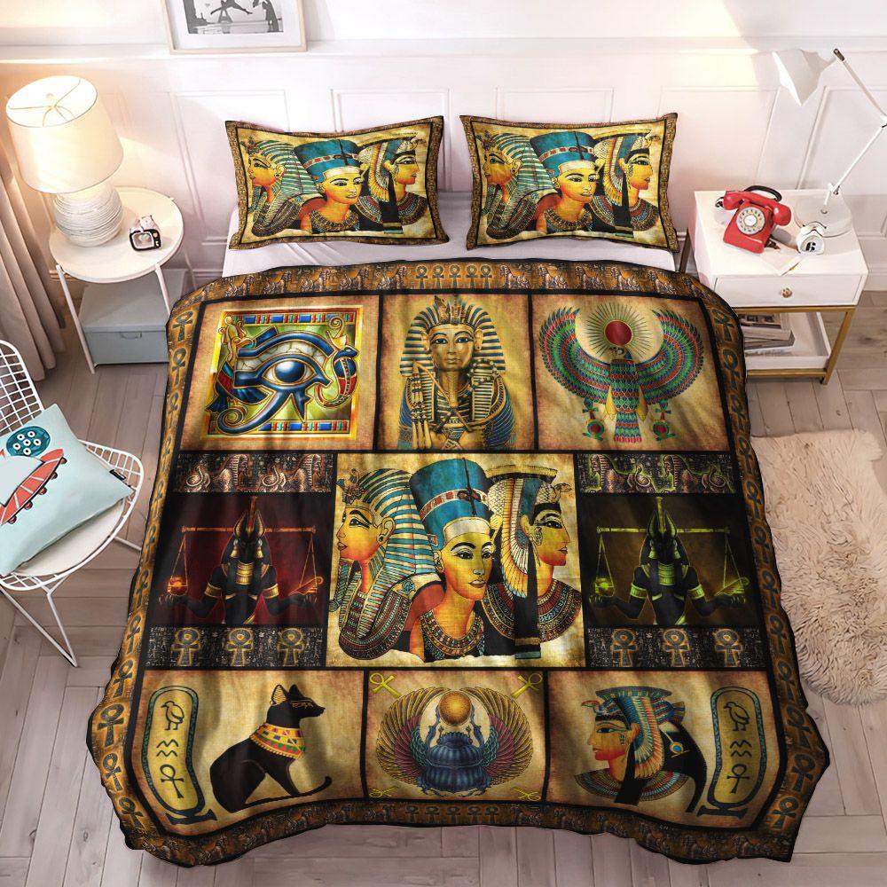Civilization Cozy Bedding Set, Ancient Egypt Soft Duvet Cover Set, Egypt Bedding Set, Ancient Egypt Bedding Set, Gifts for Ancient