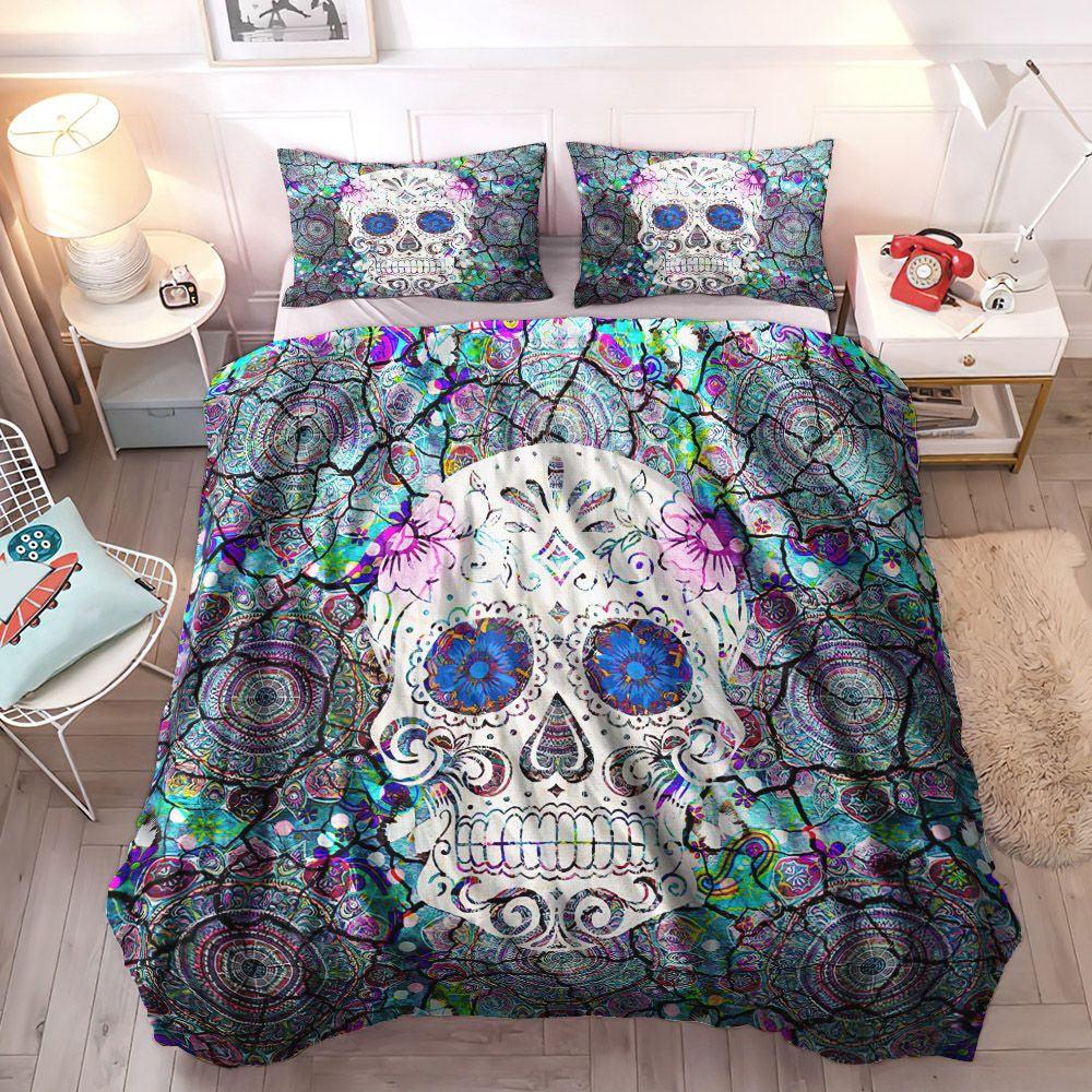 Personalized 3-piece Duvet Cover Bedding Set Tartarus Queen Size Bedding Set, Dia De Los Muertos King Size Bedding Set, Halloween Cozy Bedding Set, Day Of The Dead Bedding Set, Gifts for Dead