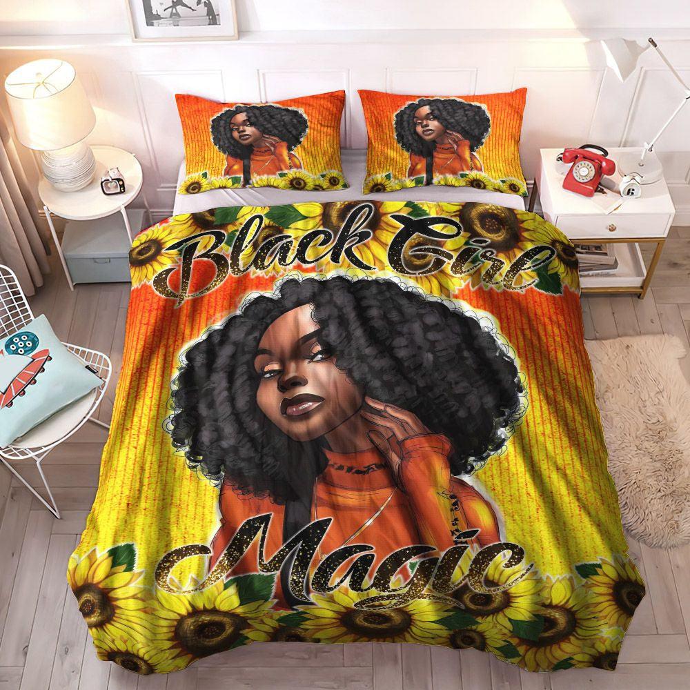African American Soft Duvet Cover Set, Black Girl Magic King Size Bedding Set, Black Girl Magic Bedding Set, Gifts for Black Girl