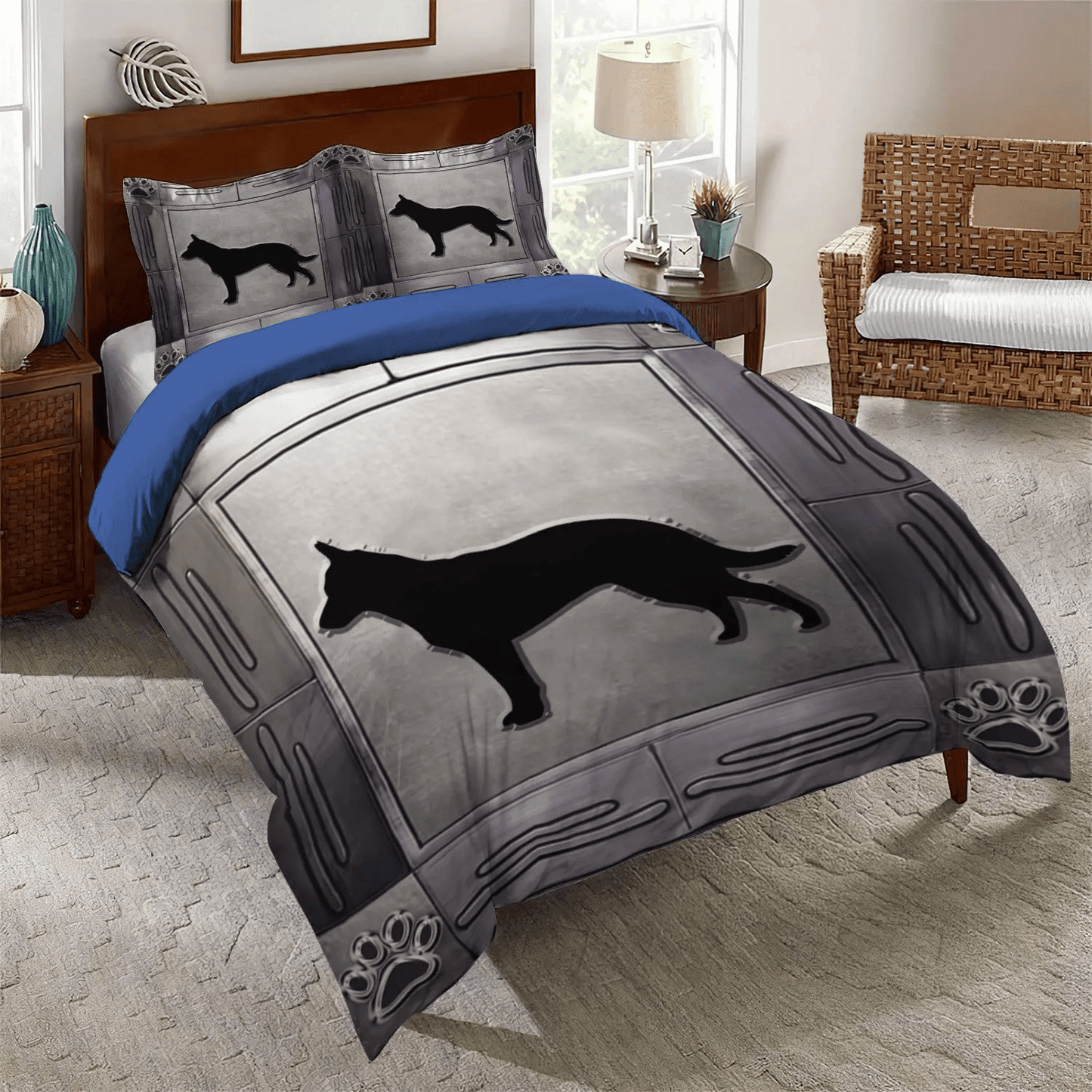 Australian Animals Soft Duvet Cover Set, Australian Cattle Dog Corners Metal NTNA Bedding Set, Gifts for Dog
