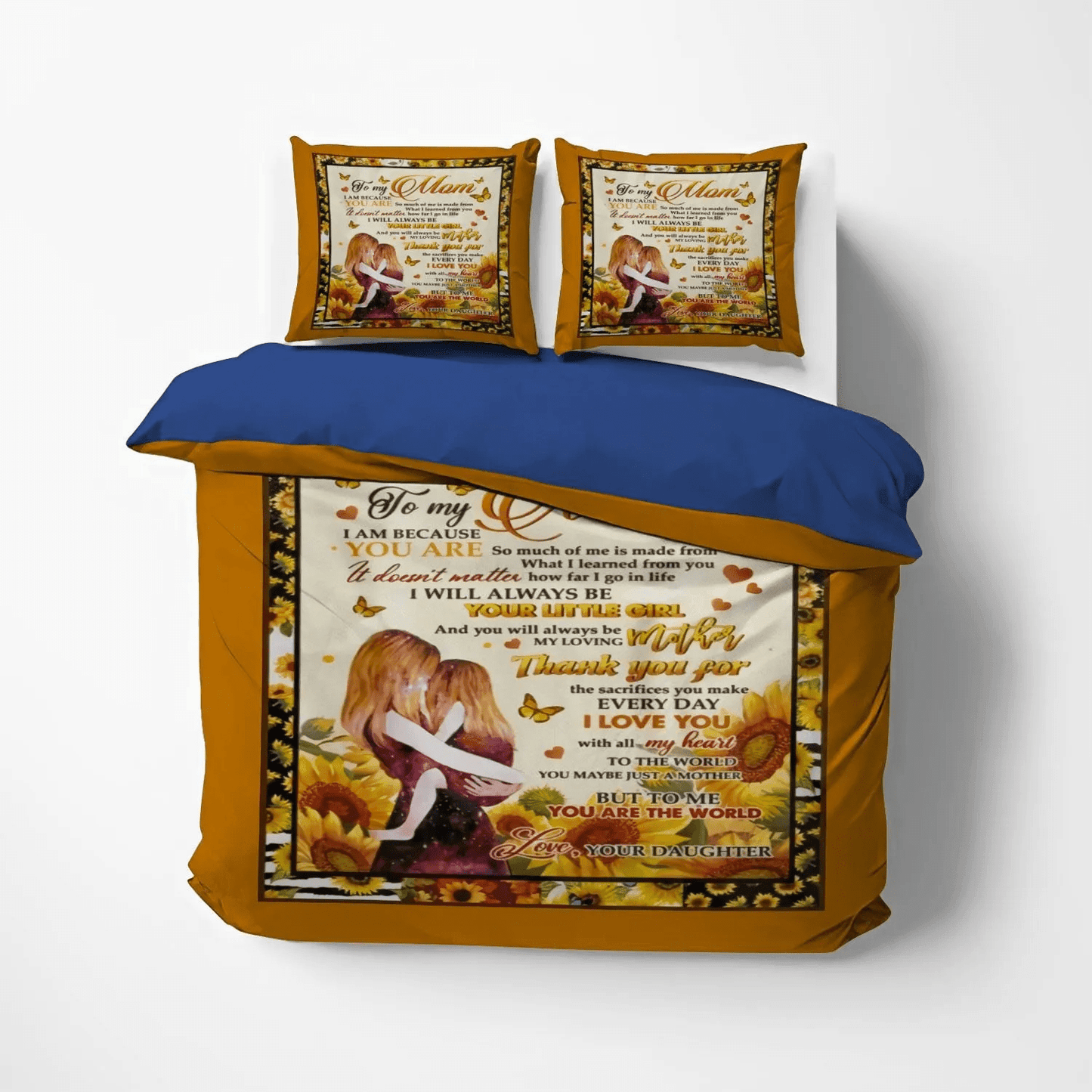 Mother Of Dragons Queen Size Bedding Set, Mother Of Cats Soft Duvet Cover Set, Sunflower To My Mom Bedding Set, Gifts for Sunflower