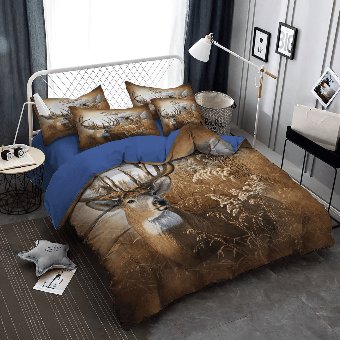 Funny Hunting Soft Duvet Cover Set, Deer Lover Bedding set, Hunting Deer Ver PTS Bedding Set, Gifts for Deer