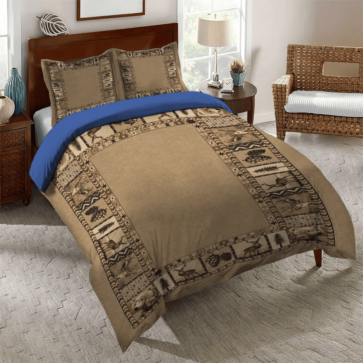 Funny Hunting Queen Size Bedding Set, Hunting Bedding set, Huntings Soft Duvet Cover Set, Rustic Hunting Bedding Set, Gifts for Hunting