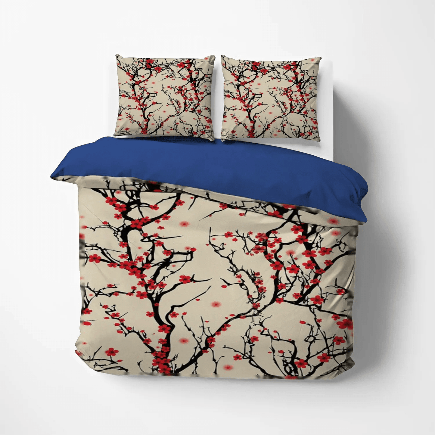 Blossom Bedding set, A Girl And Her Horse Among The Cherry Blossoms Soft Duvet Cover Set, Blossom Bedding Set, Gifts for Blossom