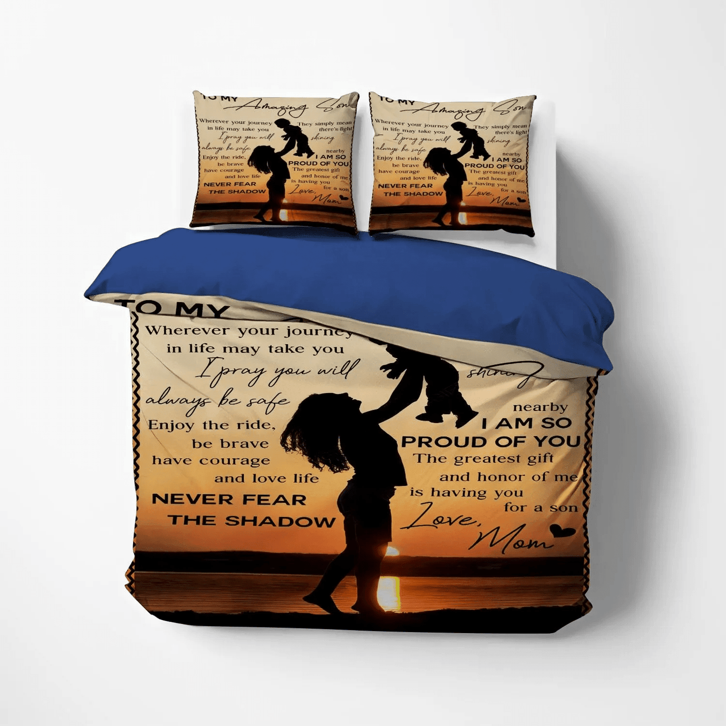 Funny Son Queen Size Bedding Set, Father And Son King Size Bedding Set, Thanks Son Soft Duvet Cover Set, Son Amazing Son Bedding Set, Gifts for Son