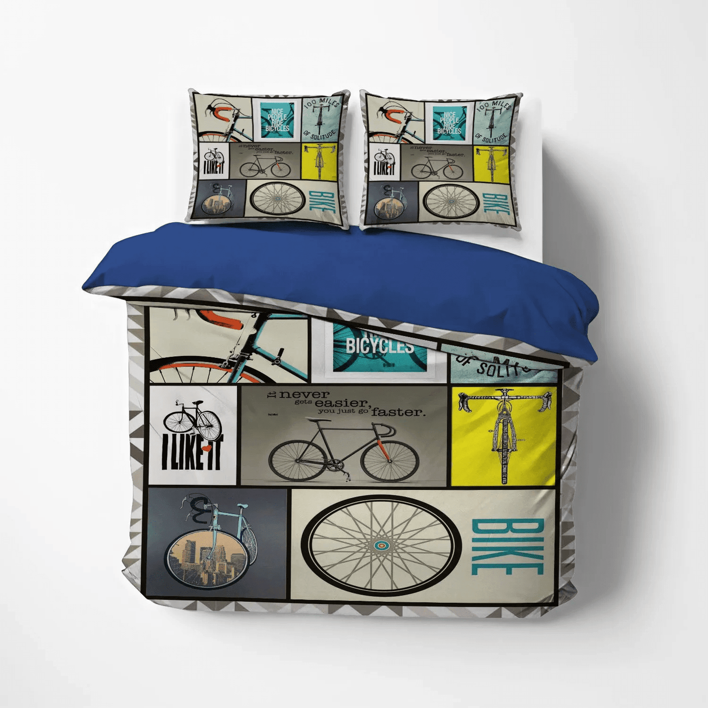 Cycling Octopus Queen Size Bedding Set, Cycling Octopus Wallet Soft Duvet Cover Set, Cycling Bedding set, Cycling Bedding Set, Gifts for Cycling