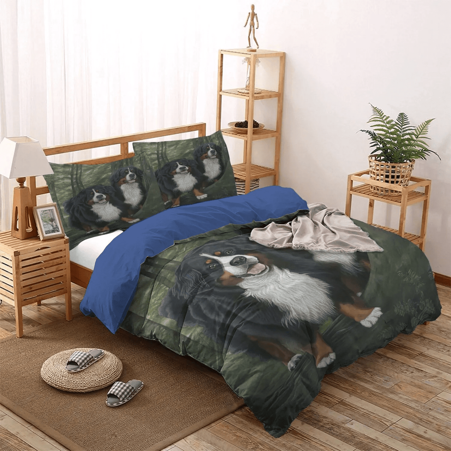 Chibi Dog Chibi Dog Chibi Dog Chibi Dog Soft Duvet Cover Set, Dog Queen Size Bedding Set, Cute Sleeping Chibi Dog Soft Duvet Cover Set, Gifts for Dog