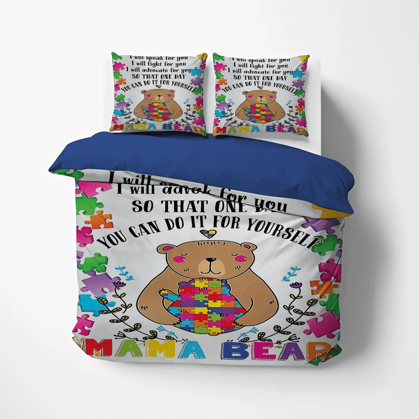 Autism Bedding set, Autism Lips King Size Bedding Set, Autism Mom Soft Duvet Cover Set, Autism LA Bedding Set, Gifts for Autism