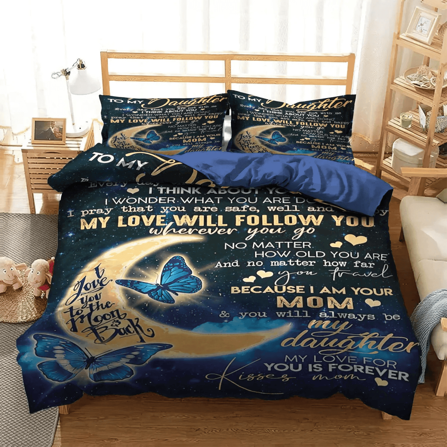 Daughters Bedding set, Daughter Soft Duvet Cover Set, Custom To My Daughter Perfect Gift For Daughter Bedding Set, Gifts for Daughter