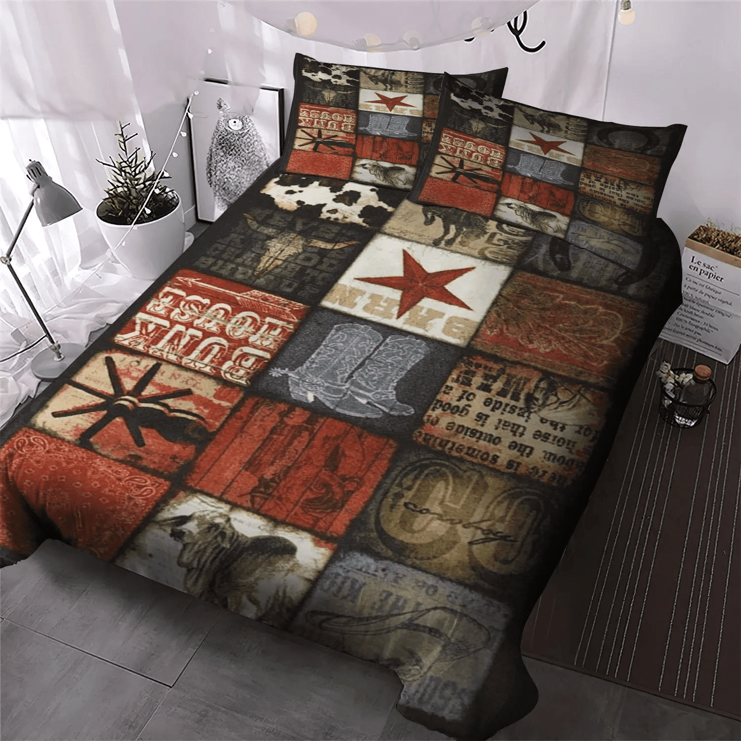 Cowboy Bedding set, Cowboy Love Soft Duvet Cover Set, Horse Lover Queen Size Bedding Set, Cowboy QN Bedding Set, Gifts for Cowboy