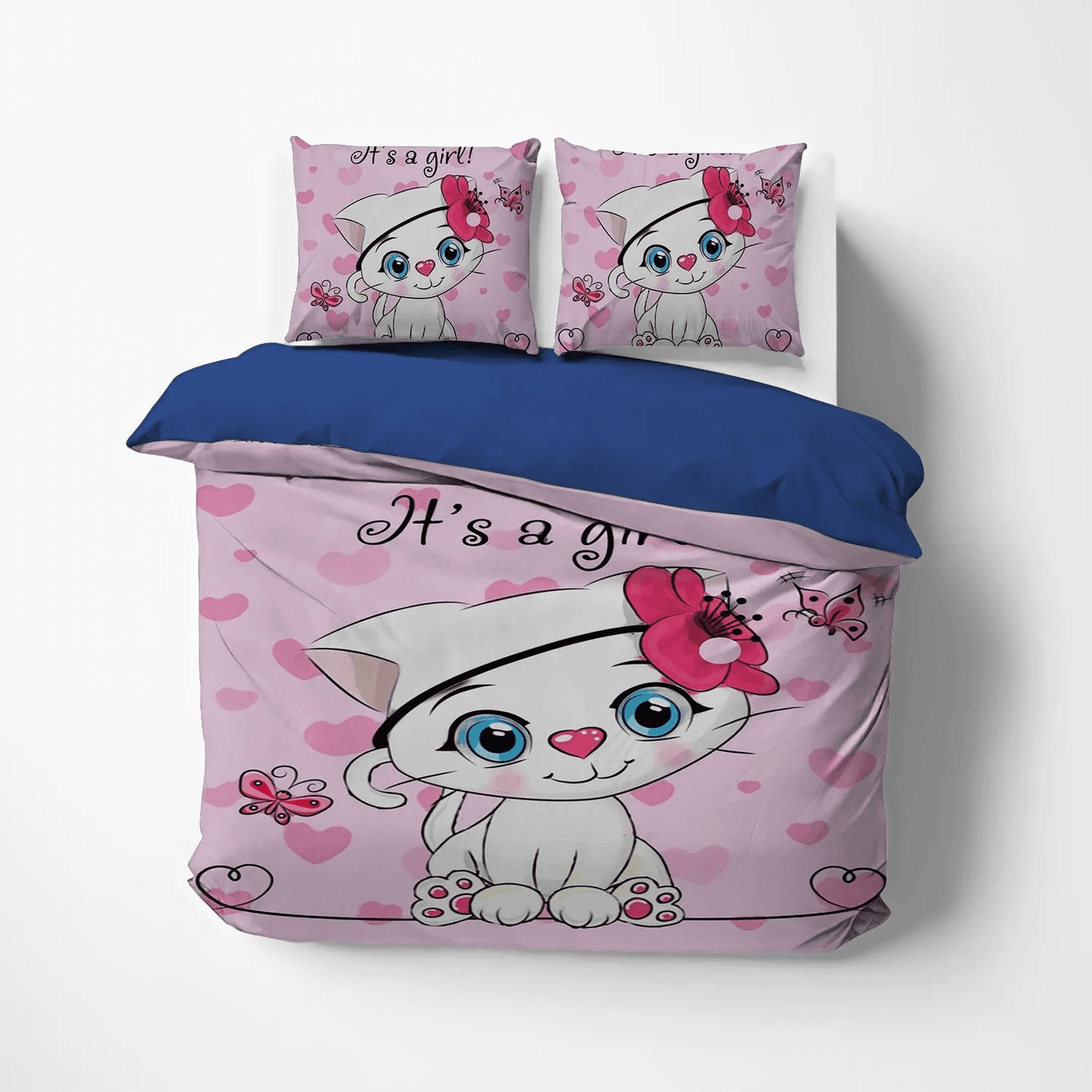 Cat Paw Soft Duvet Cover Set, Cat Tracks Bedding set, Cat King Size Bedding Set, Cute Cats Ver PTS Bedding Set, Gifts for Cat