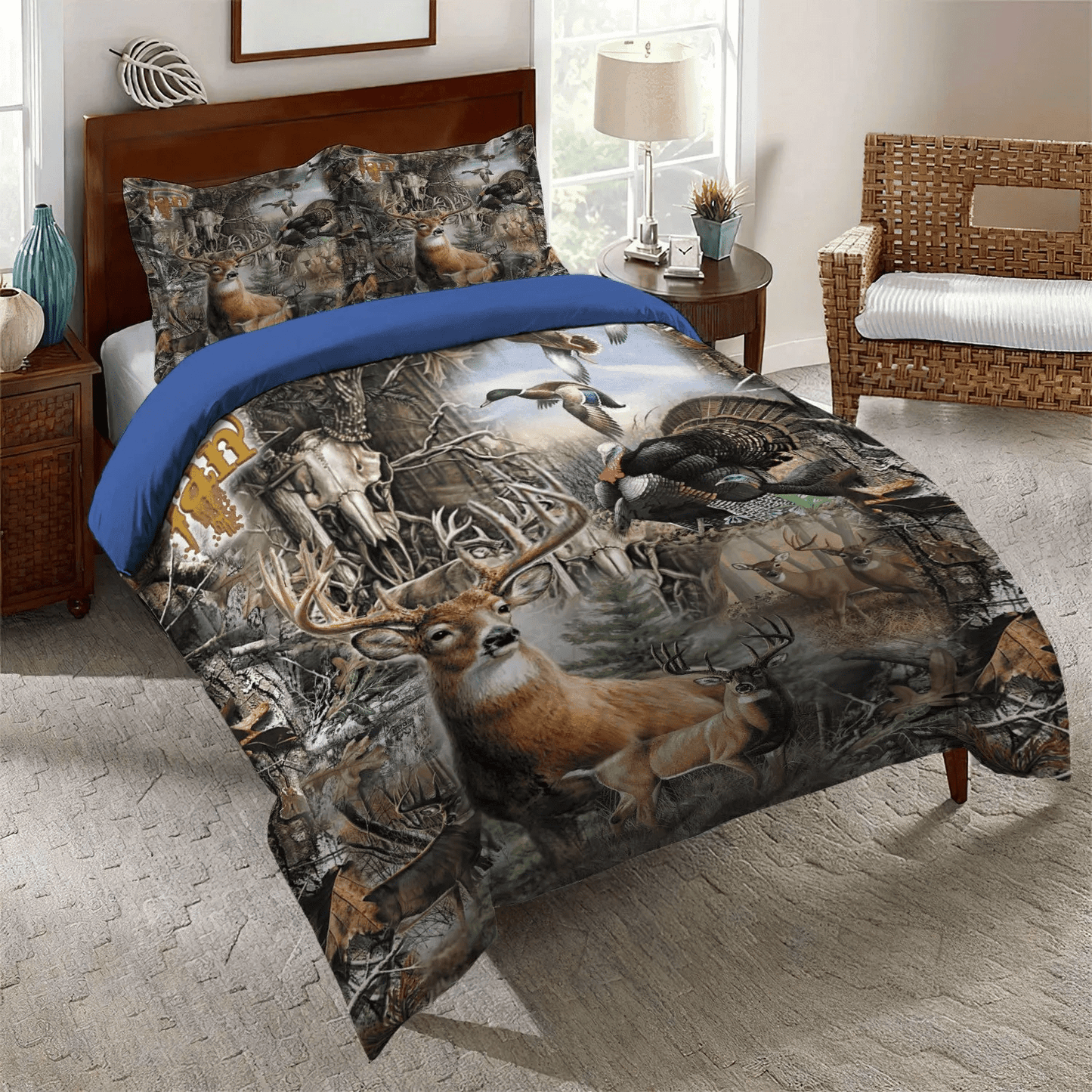 A Righteous Man Goes Hunting Soft Duvet Cover Set, Hunting King Size Bedding Set, Hunting Custome Name Bedding Set, Gifts for Hunting
