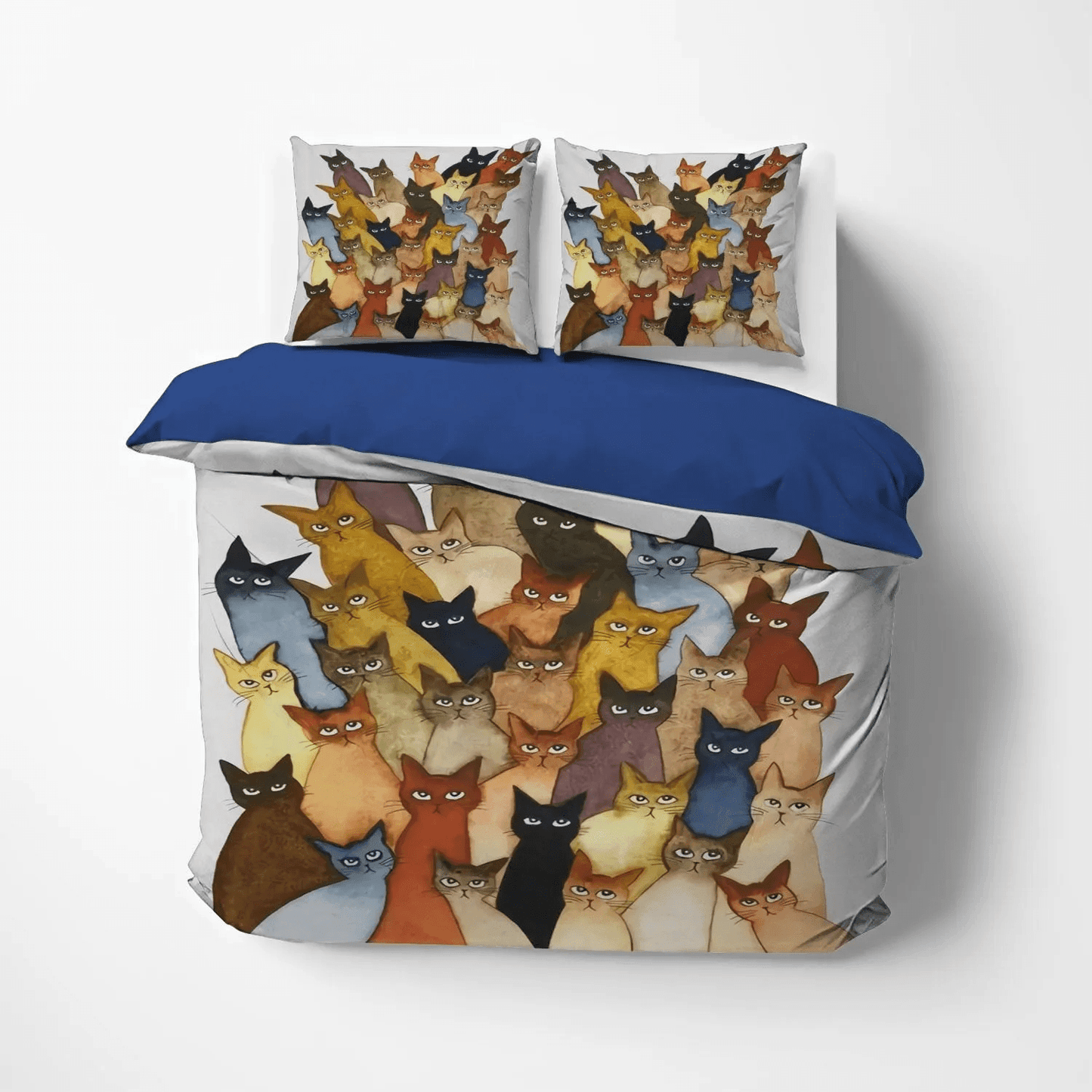 Cat Bedding set, Cat Paw Soft Duvet Cover Set, Cat Tracks King Size Bedding Set, Cats Bedding Set, Gifts for Cat