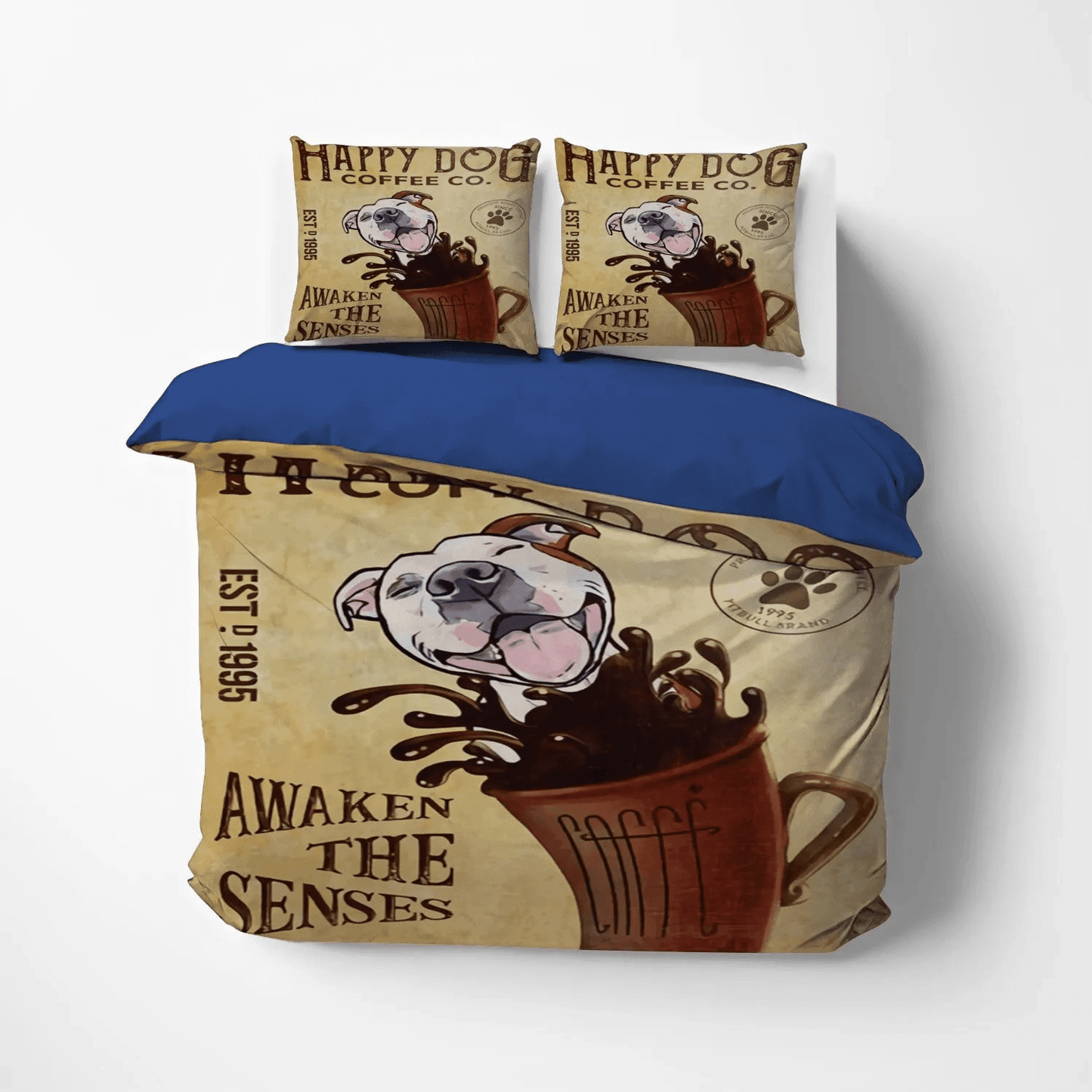 American Bedding set, Pitbull Dog Soft Duvet Cover Set, American Pitbull Cofffee Pit Bedding Set, Gifts for Pitbull