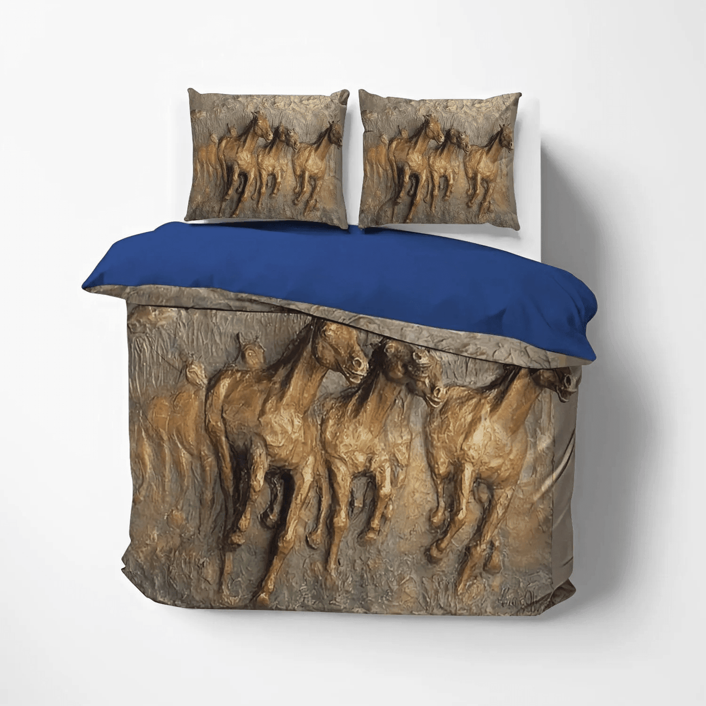 Abstract Horse Bedding set, Horse Soft Duvet Cover Set, Galloping Horse Queen Size Bedding Set, Horse Bedding Set, Gifts for Horse