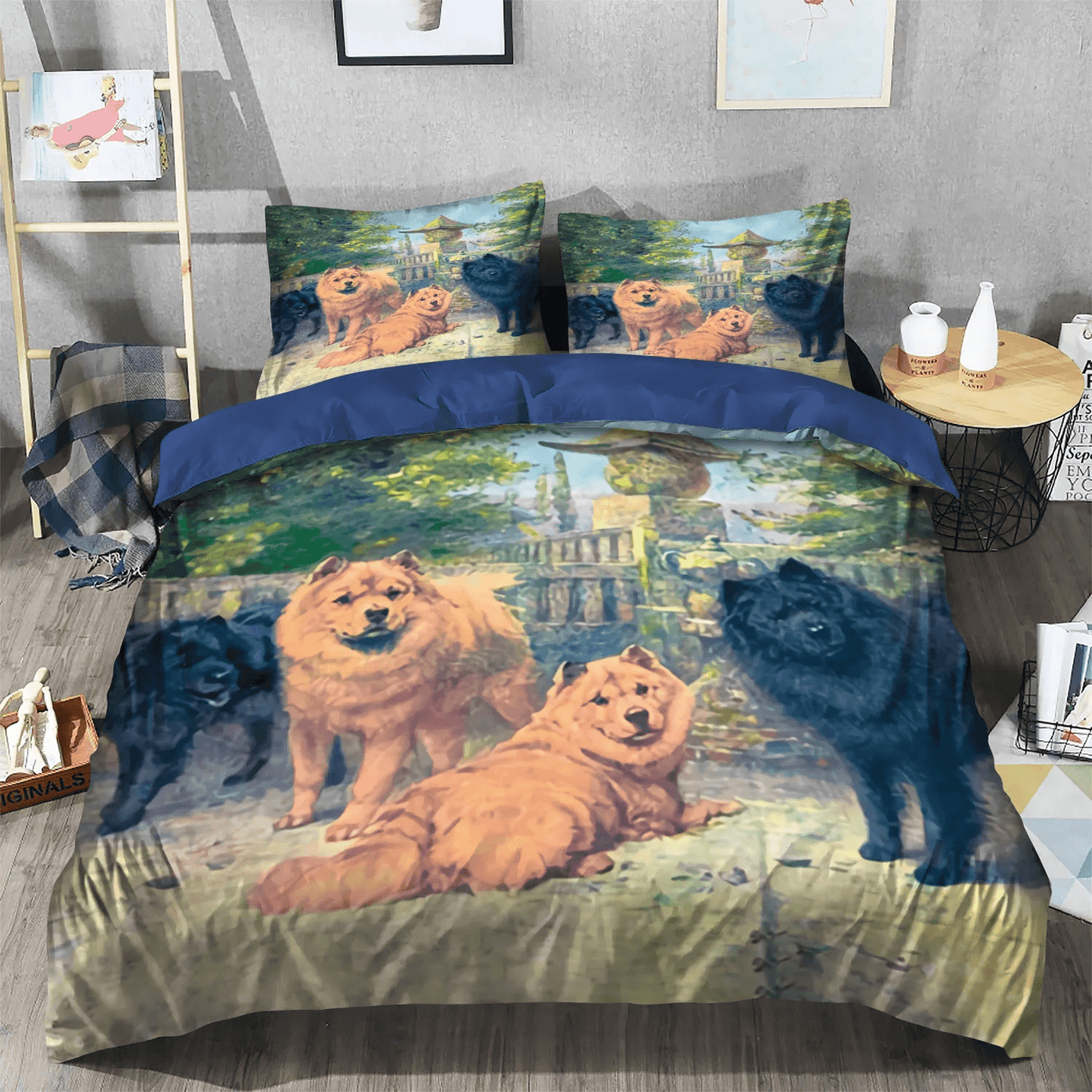 Chow Chow Dad King Size Bedding Set, Chow Chow Soft Duvet Cover Set, Chow Chow Bedding Set, Gifts for Chow Chow