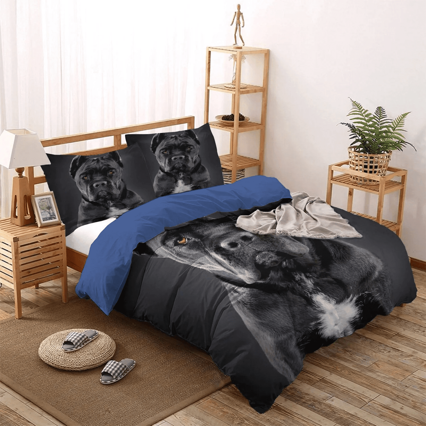 Cane Corso Bedding set, Cane Corso Dad King Size Bedding Set, Cute Sleeping Chibi Dog Soft Duvet Cover Set, Dog Cane Corso Bedding Set, Gifts for Dog