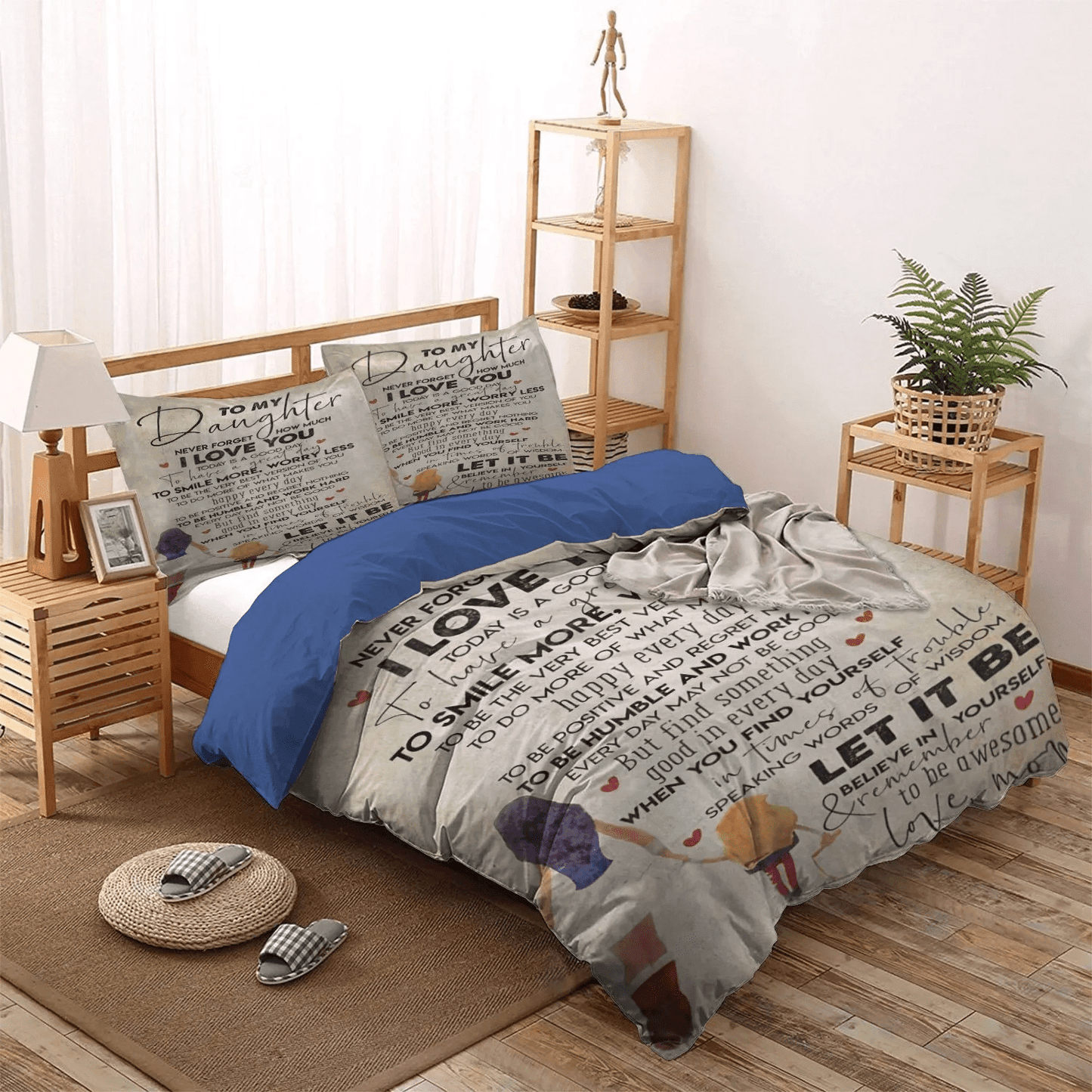 Daughters Soft Duvet Cover Set, Mother Mother Band Bedding set, Family To My Daughter From Mom Bedding Set, Gifts for Daughter