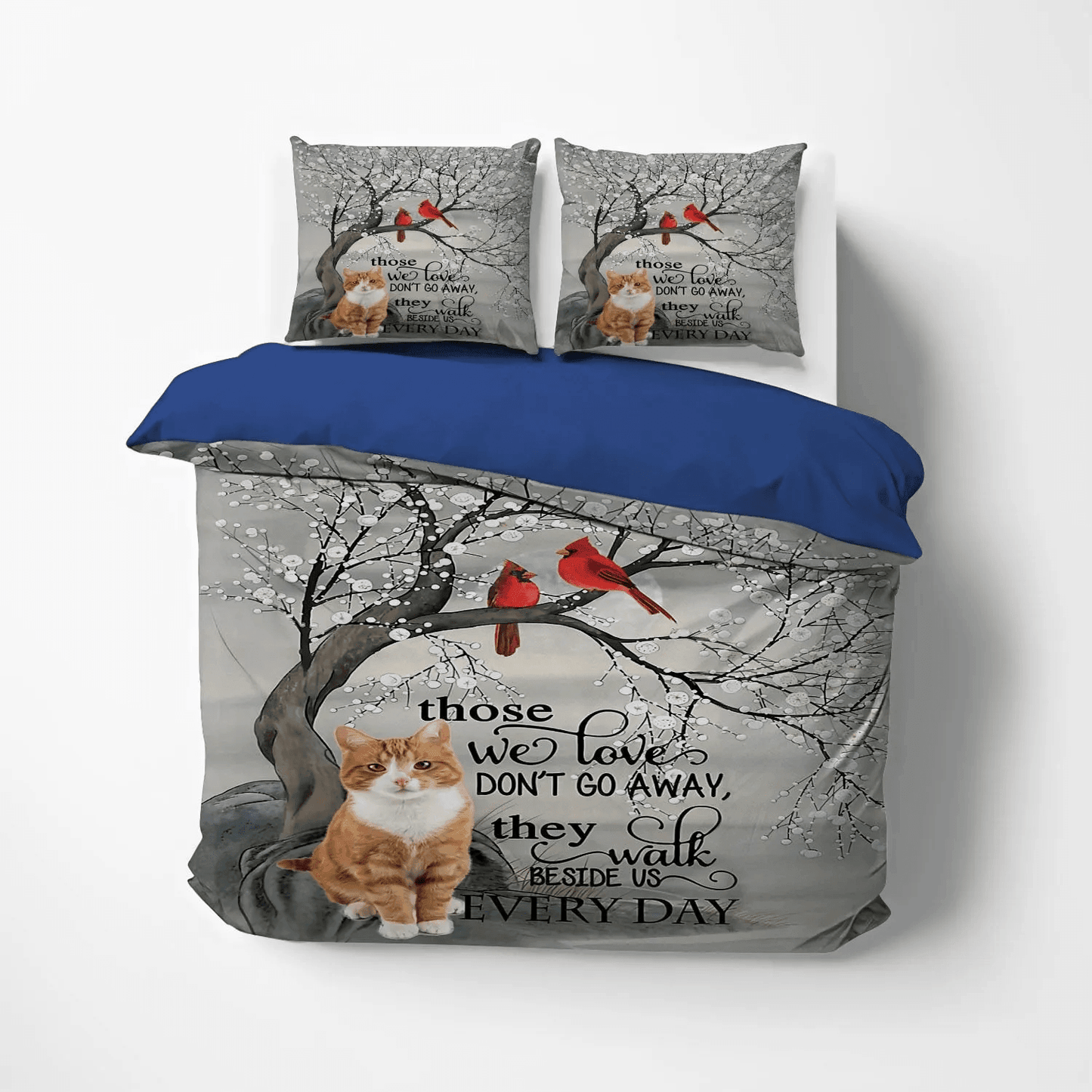 Cat Paw Soft Duvet Cover Set, Cat Tracks Queen Size Bedding Set, Cat Bedding set, Cat Every Day Bedding Set, Gifts for Cat