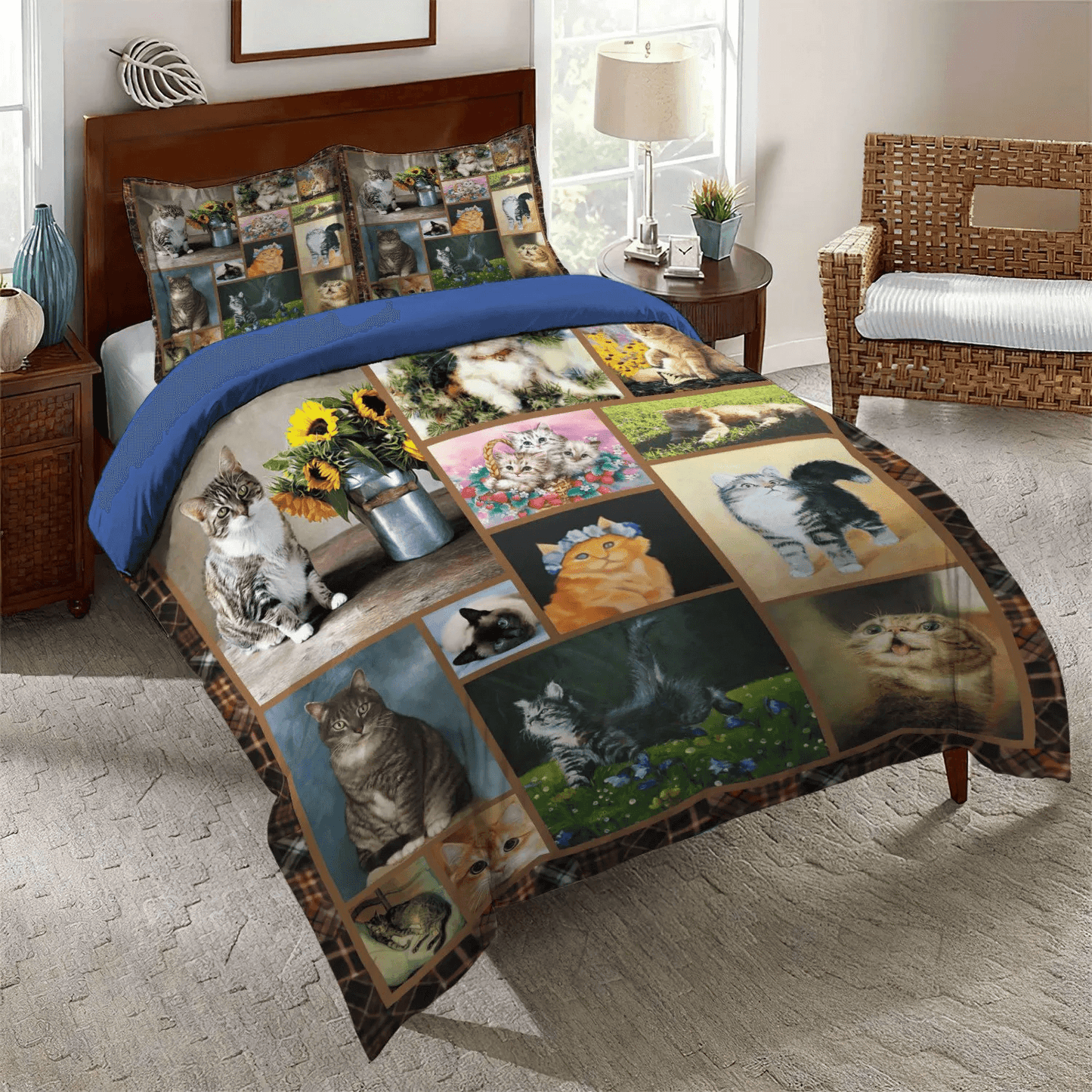 Cat Paw Queen Size Bedding Set, Cat Tracks Soft Duvet Cover Set, Cat Bedding set, Cat Be A Good Cats Bedding Set, Gifts for Cat