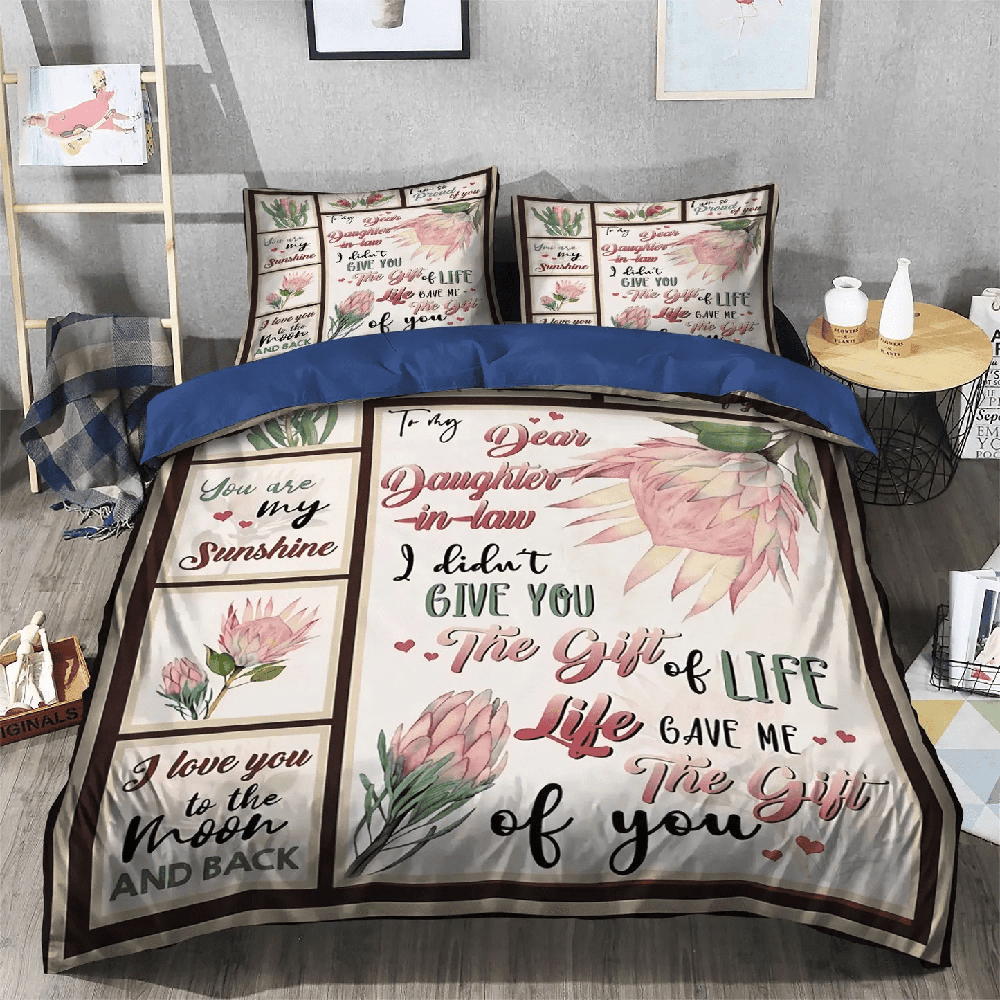 Daughters King Size Bedding Set, Mother Mother Soft Duvet Cover Set, Mom To Daughter In Law Bedding Set, Gifts for Daughter