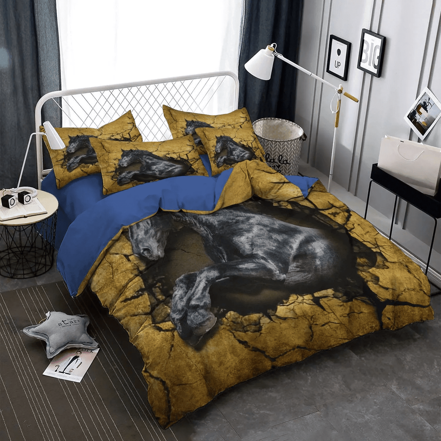 Abstract Horse Soft Duvet Cover Set, Horse Running King Size Bedding Set, Horse Ver LTTL Bedding Set, Gifts for Horse