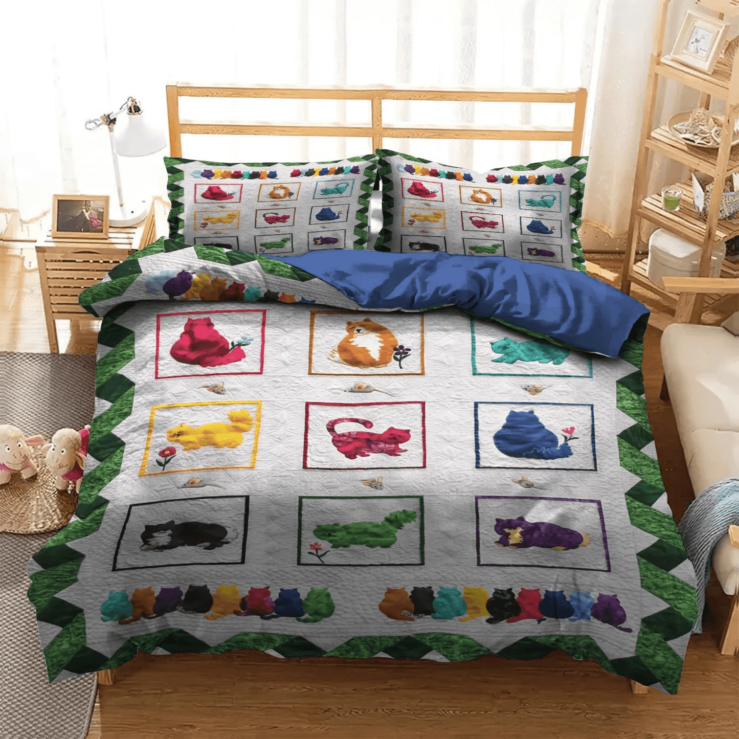 Cat Paw Soft Duvet Cover Set, Cat Paws Bedding set, Cat Tracks Queen Size Bedding Set, Paws King Size Bedding Set, Gifts for PAWS