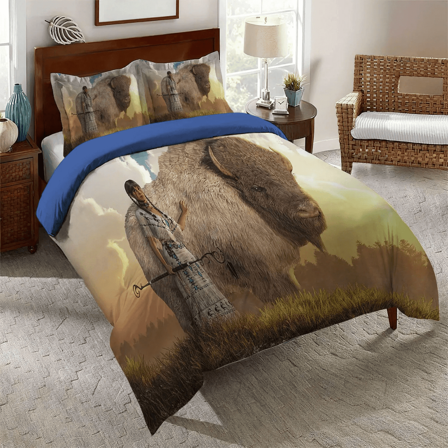 Personalized 3-piece Duvet Cover Bedding Set Pitbull Dog Bedding set, American King Size Bedding Set, American Pitbull Snowy Christmas Bedding Set, Gifts for American