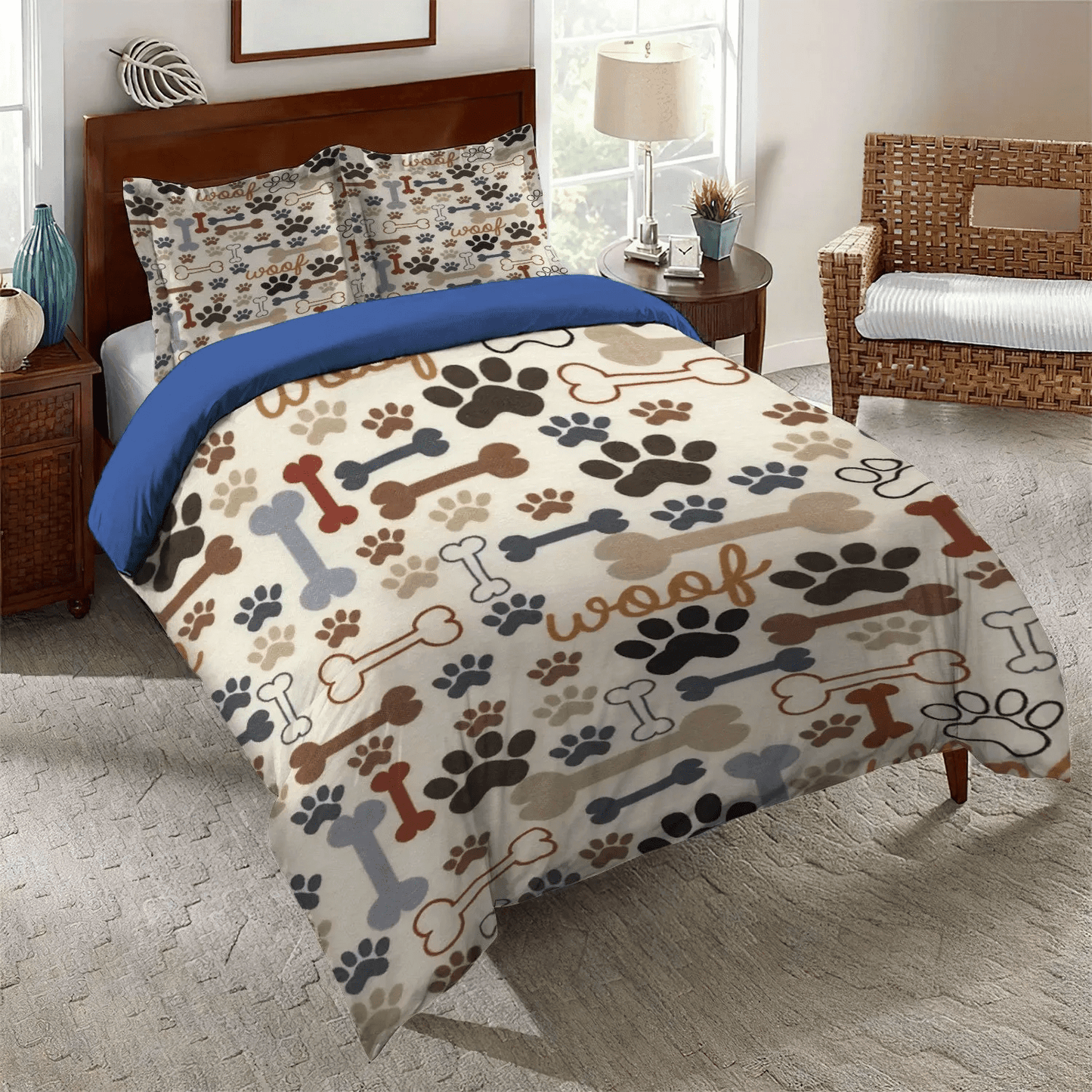 Cat Paw Bedding set, Paw Paw Soft Duvet Cover Set, Dog Paw King Size Bedding Set, Dog Paws Bedding Set, Gifts for Paw