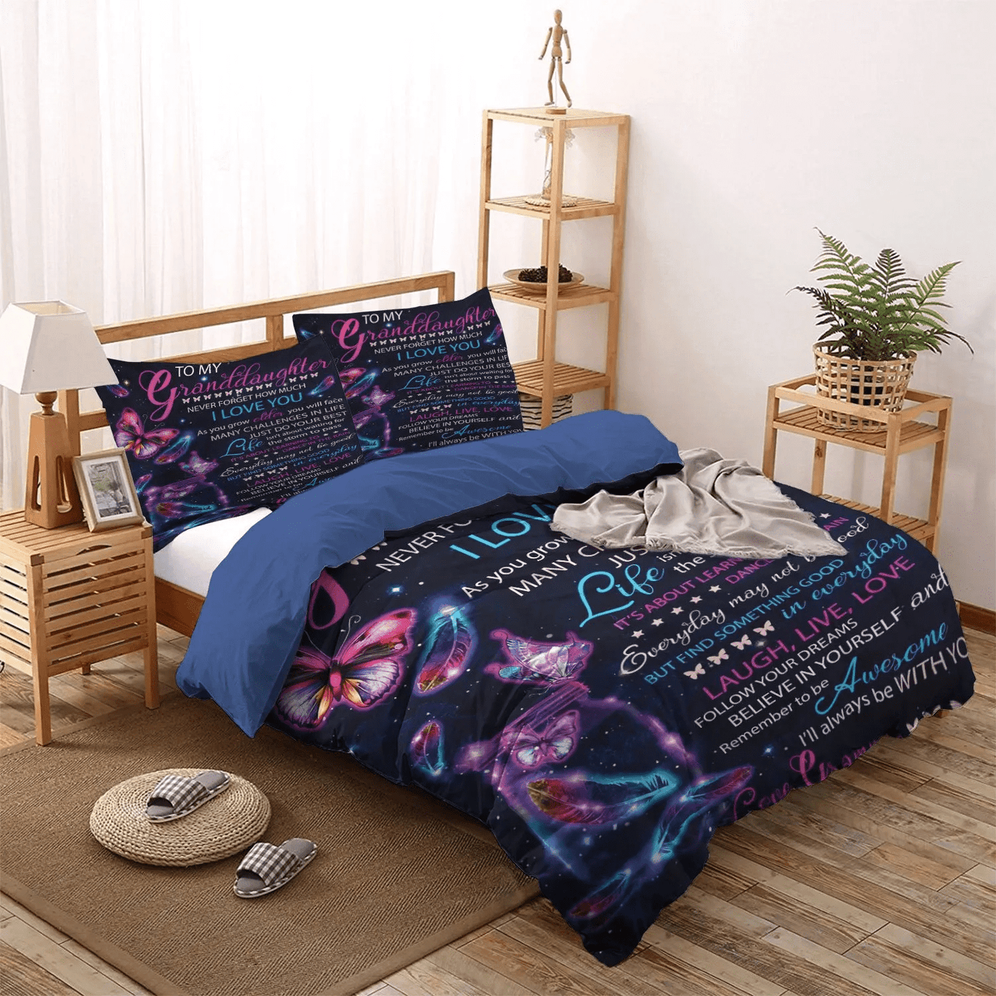 Grandmother Bedding set, Granddaughter Soft Duvet Cover Set, To My Granddaughter Grandma Bedding Set, Gifts for Grandmother