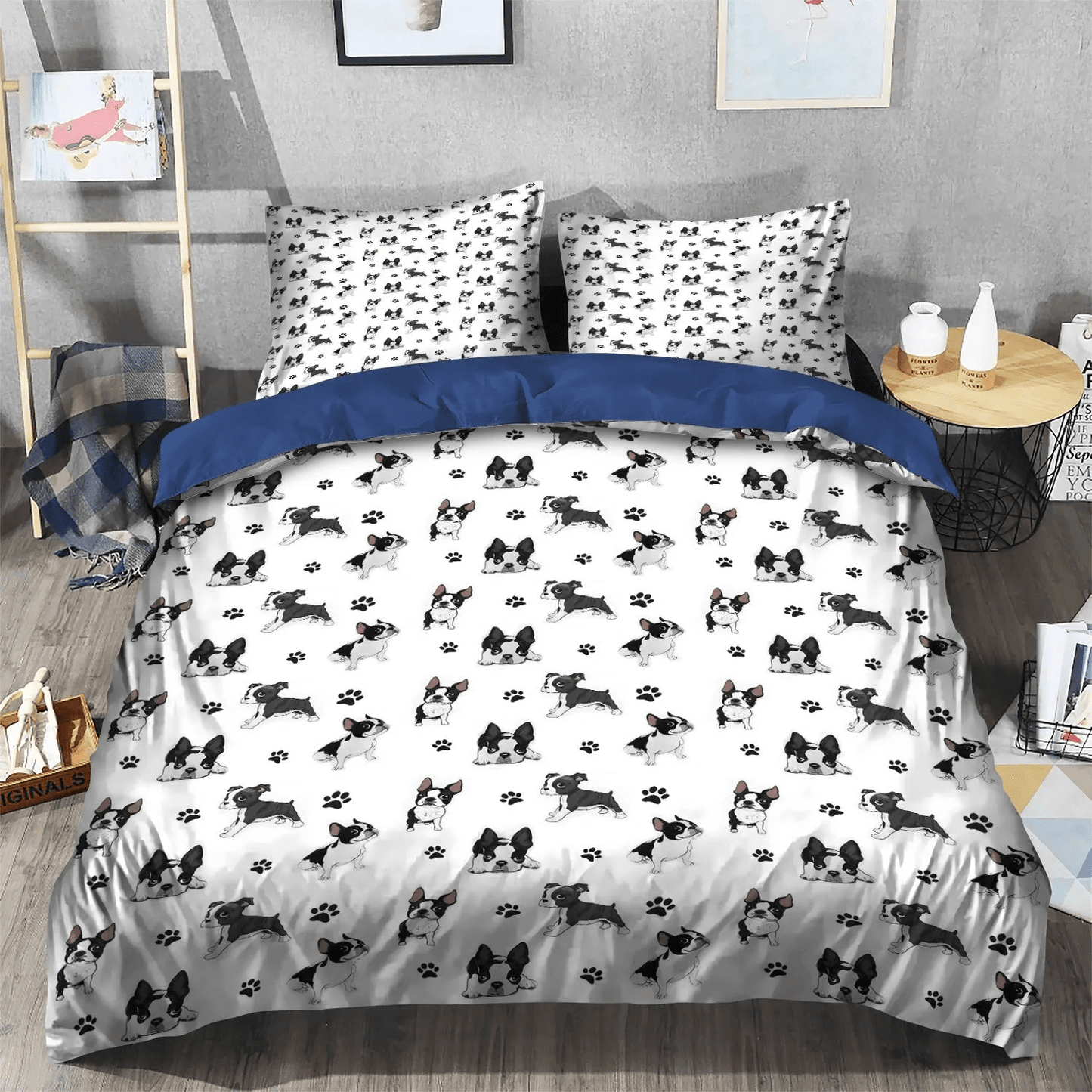 Boston Terrier Lover King Size Bedding Set, Mother Of Dragons Soft Duvet Cover Set, Boston Terrier Mom Bedding Set, Gifts for Mother