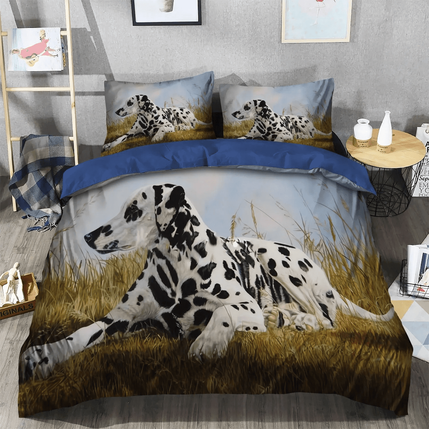 Dalmatians Because People Suck King Size Bedding Set, Dalmatian Mom Soft Duvet Cover Set, Dalmatian Bedding Set, Gifts for Dalmatian
