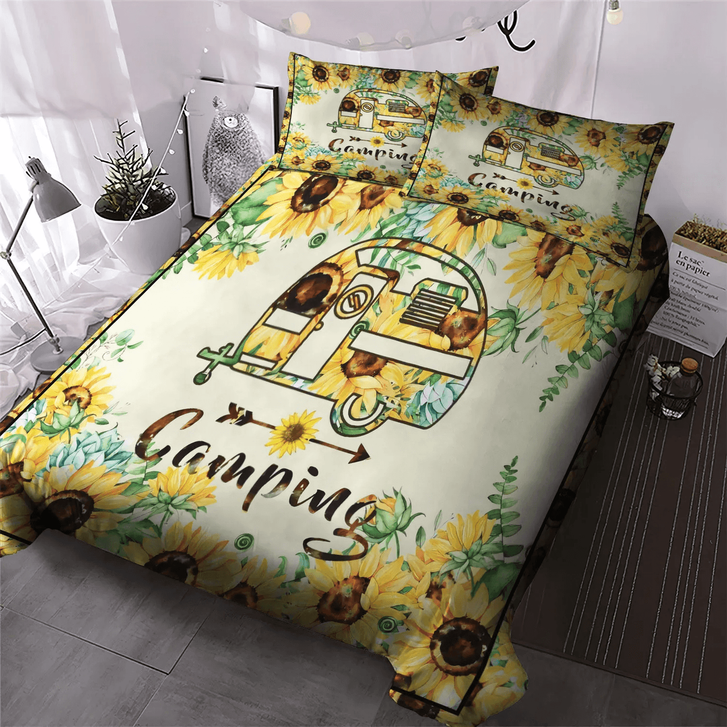 Camping Matching King Size Bedding Set, The Sassy Camper Hologra Soft Duvet Cover Set, Happy Camping NDC Bedding Set, Gifts for Camping