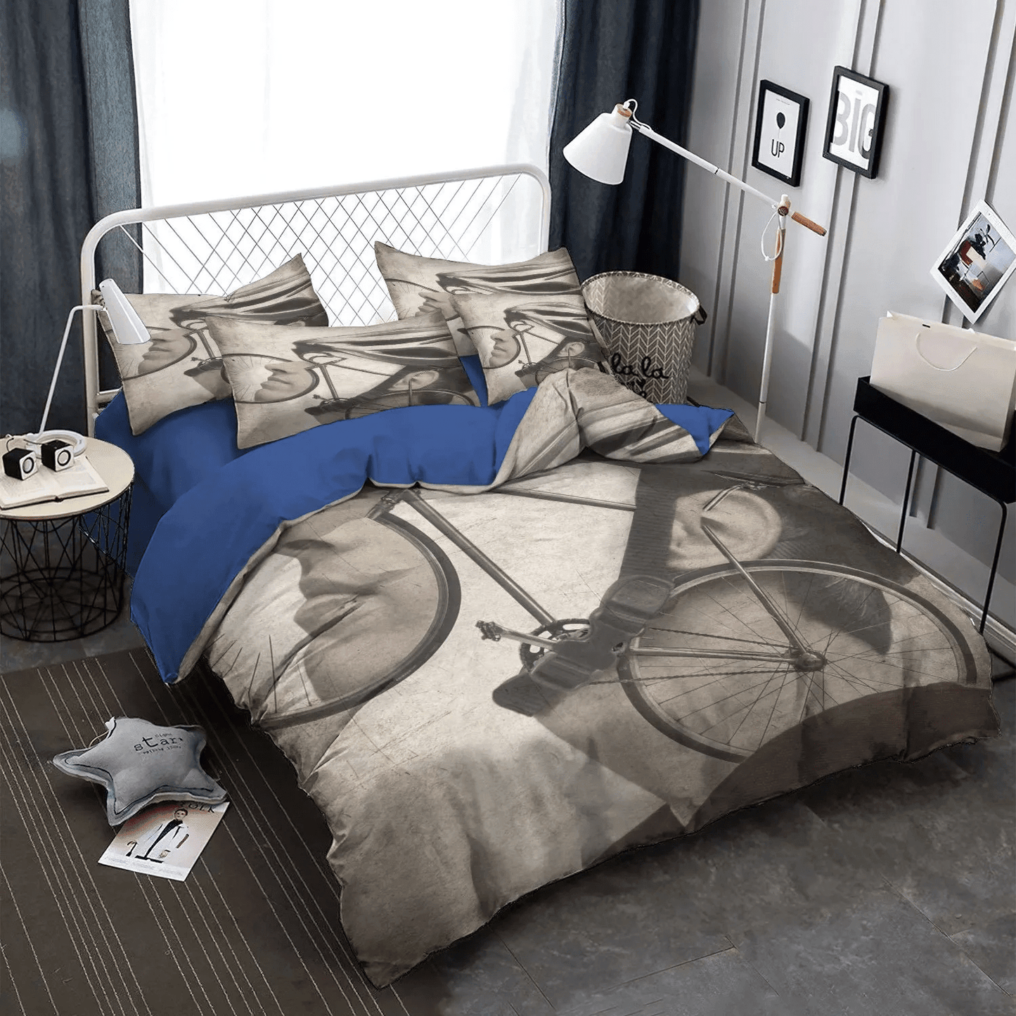 Cycling Octopus Long Sleeve Soft Duvet Cover Set, Cycling Octopus Wallet Bedding set, Cycling Bedding Set, Gifts for Cycling