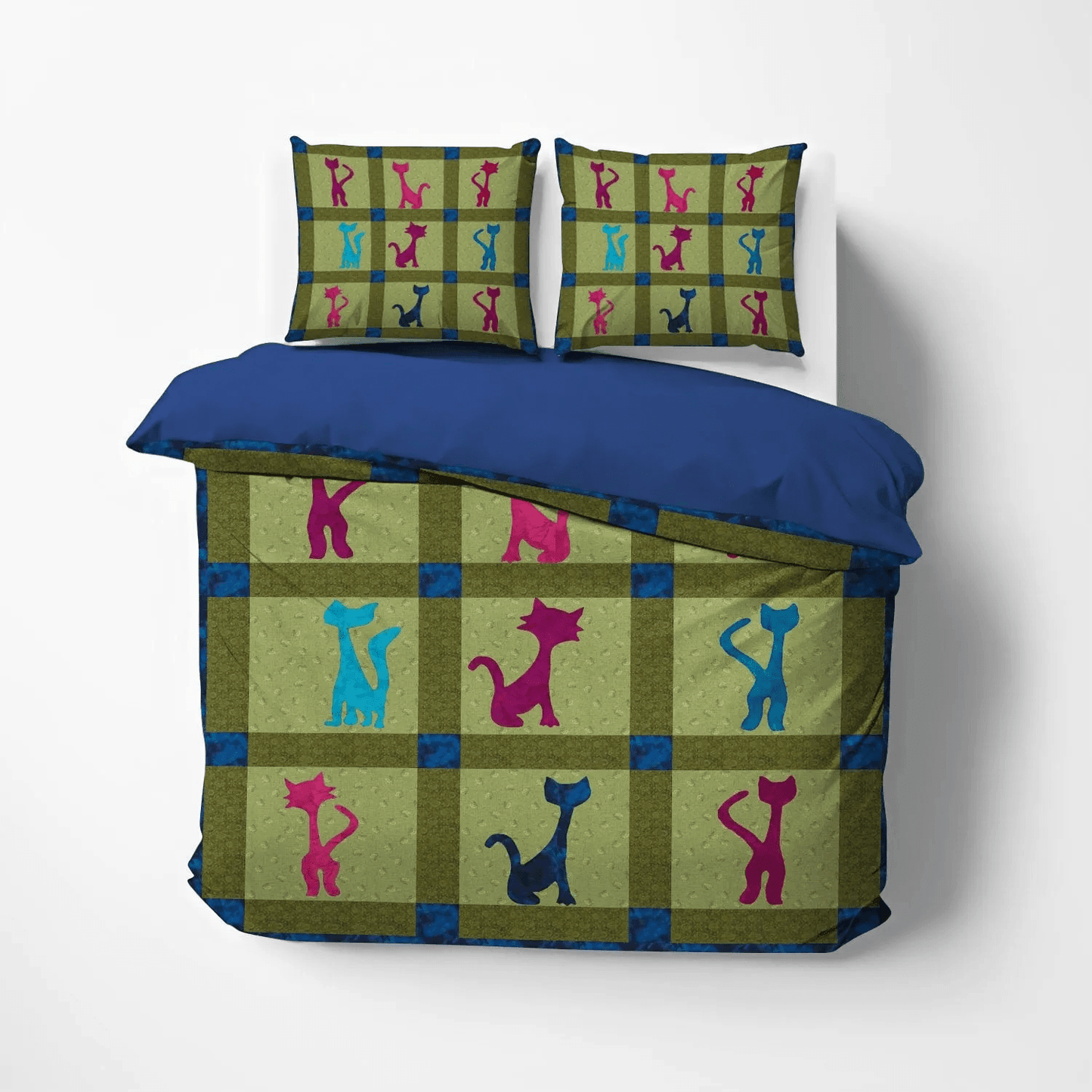 Cat Paw Soft Duvet Cover Set, Cat Queen Size Bedding Set, Cat Tracks Bedding set, Cats Bedding Set, Gifts for Cat