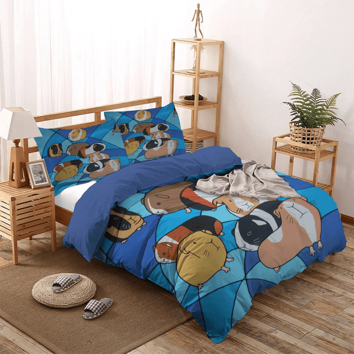 Book Reader Bedding set, Guinea Pig Mom Queen Size Bedding Set, Guinea Pig Soft Duvet Cover Set, Book Guinea Pig Bed Sheets, Gifts for Book