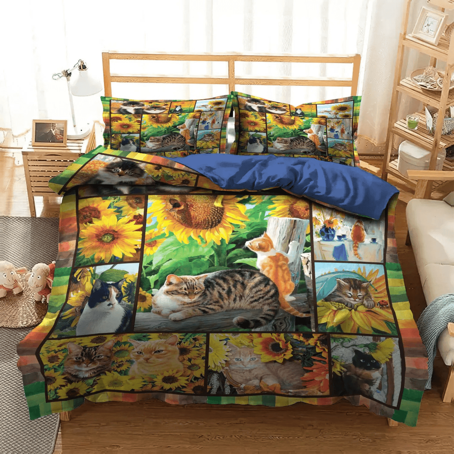 Cat Paw Queen Size Bedding Set, Cat Tracks Soft Duvet Cover Set, Cat Bedding set, Cat Bedding Set, Gifts for Cat