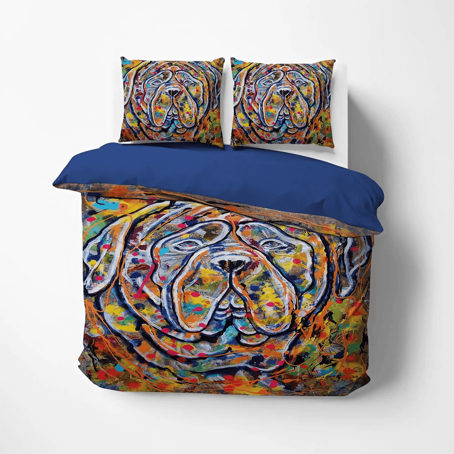 Chibi Saint Bernard Queen Size Bedding Set, Saint Bernard Soft Duvet Cover Set, Saint Bernard Dog DNT Bedding Set, Gifts for Dog