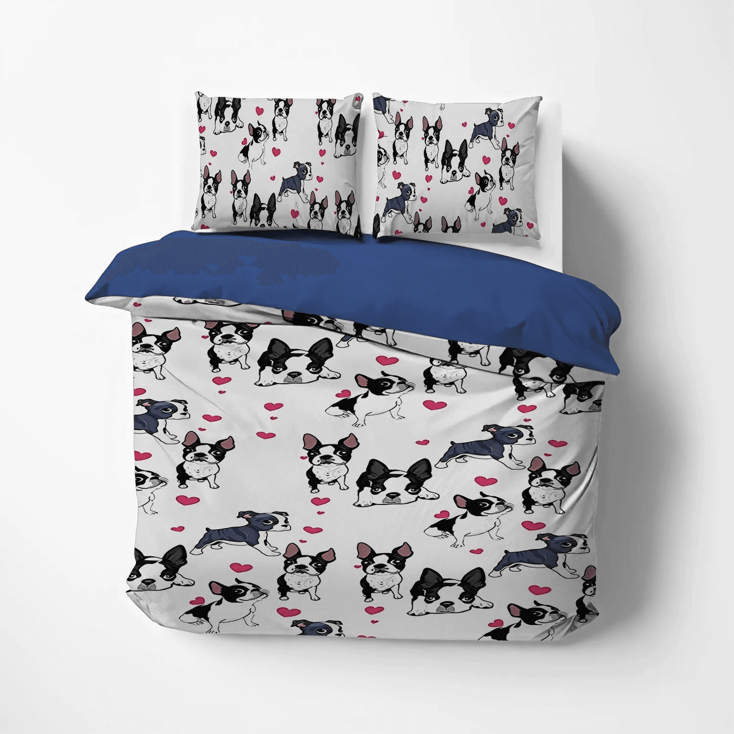 Boston Terrier Lover Soft Duvet Cover Set, Boston Terrier Licked King Size Bedding Set, Boston Terrier Dog Bedding Set, Gifts for Boston Terrier Dog