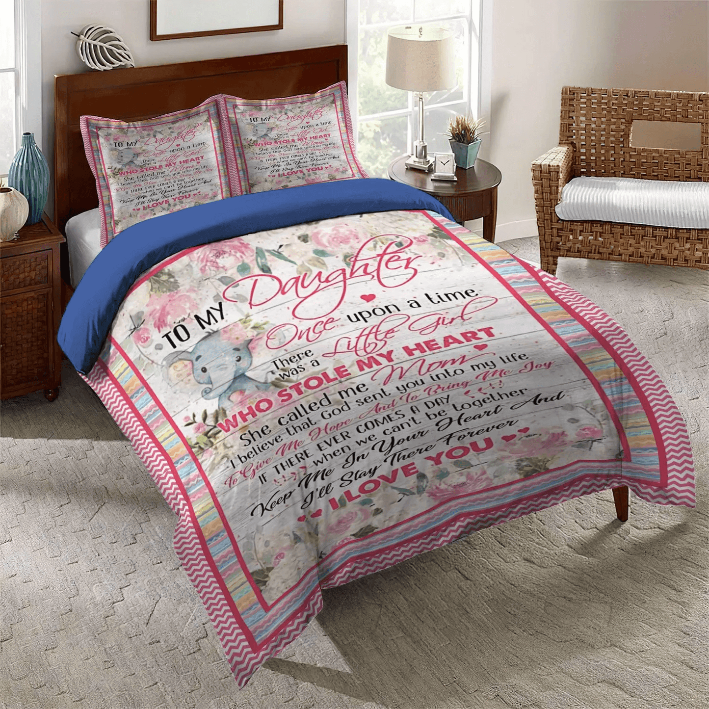 Daughters Soft Duvet Cover Set, Daughter King Size Bedding Set, Cute Little Daughter Bedding Set, Gifts for Daughter