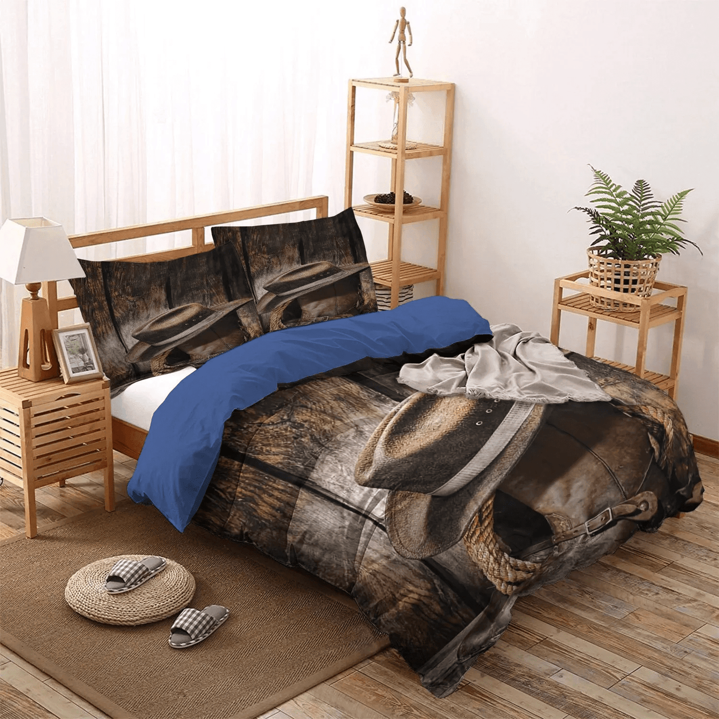 Cowboy Queen Size Bedding Set, Horse Lover Bedding set, Cowboy Love Soft Duvet Cover Set, Cowboy LTTL Bedding Set, Gifts for Cowboy